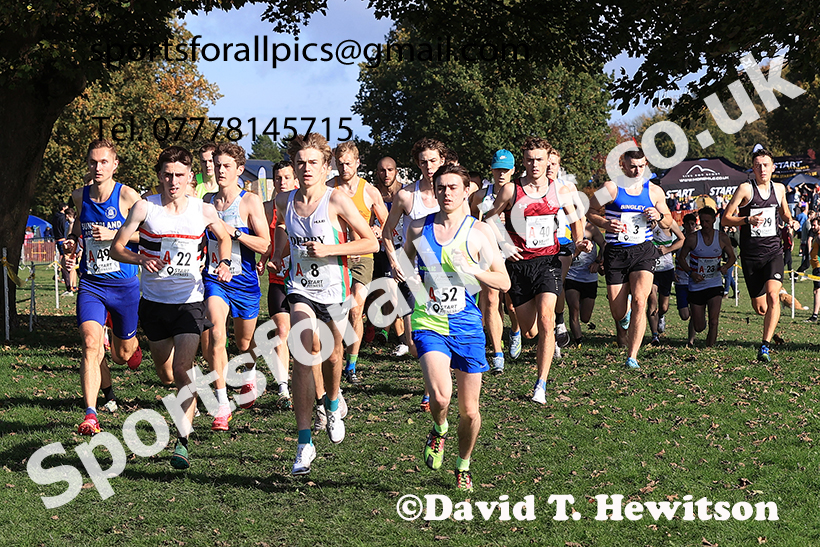 Senior men, 2024 Northern Cross Country Relays, Graves Park, Sheffield.   Photo: David T. Hewitson/Sports for All Pics